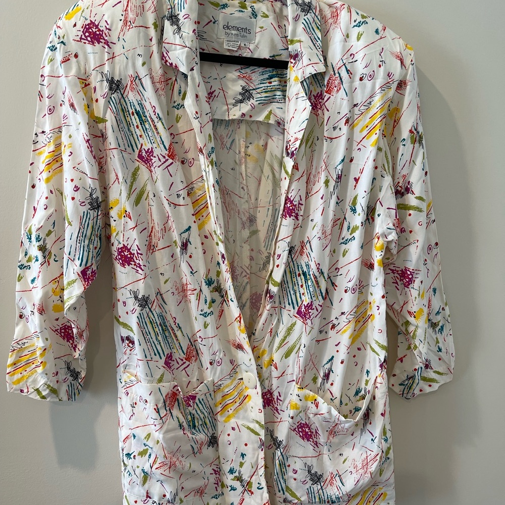 Vintage Elements Geometric Lightweight Blazer - image 4